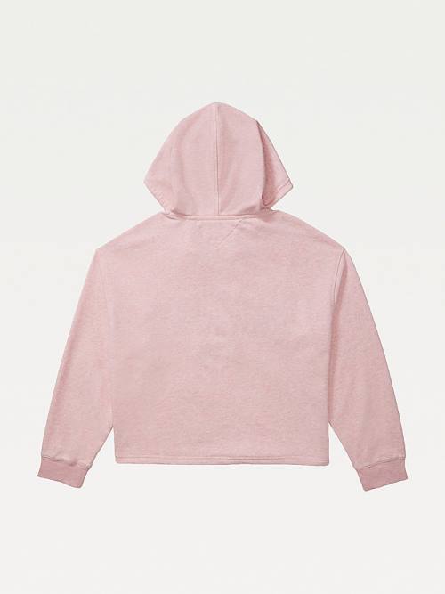 Tommy Hilfiger Adaptive Logo Kapüşonlu Sweatshirt Kadın Pembe | TH236BIU