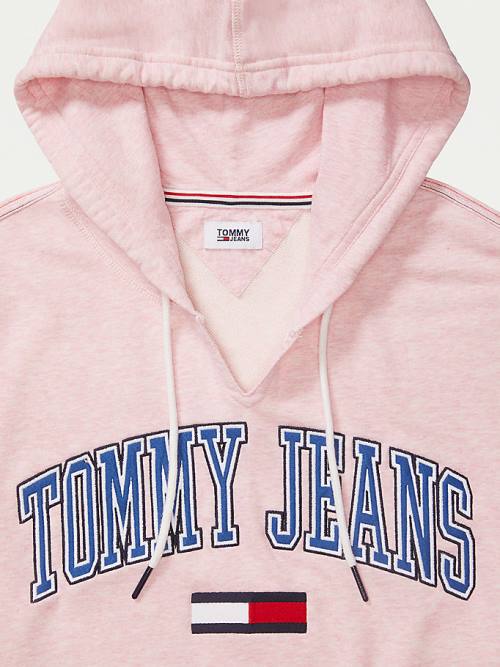 Tommy Hilfiger Adaptive Logo Kapüşonlu Sweatshirt Kadın Pembe | TH236BIU