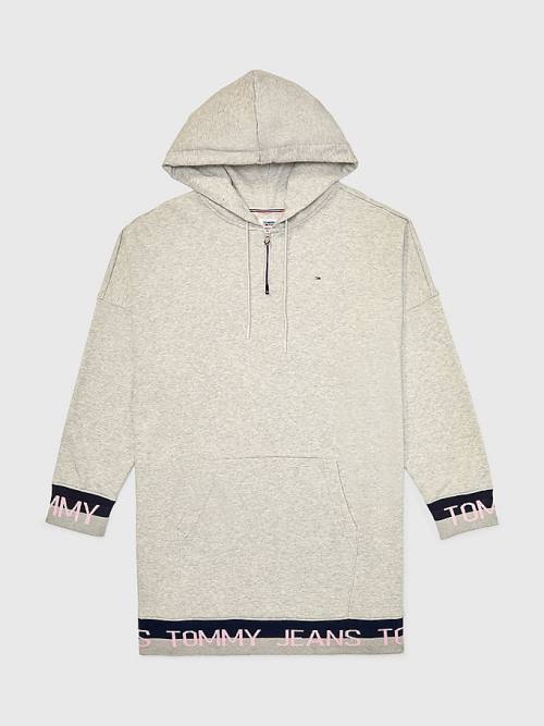 Tommy Hilfiger Adaptive Logo Tape Jumper Elbise Kadın Gri | TH560EZC