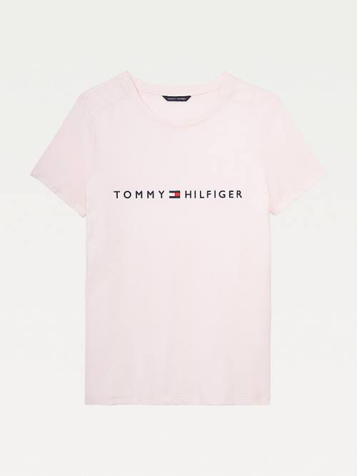 Tommy Hilfiger Adaptive Logo Tişört Kadın Pembe | TH501CFV