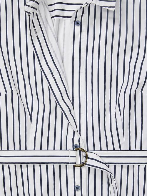 Tommy Hilfiger Adaptive Long Sleeve Stripe Shirt Elbise Kadın Mavi | TH289BYM