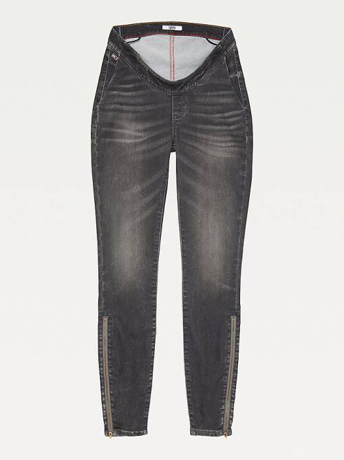 Tommy Hilfiger Adaptive Natalia Ultra High Rise Denim Leggings Jean Pantolon Kadın Gri | TH519VKN