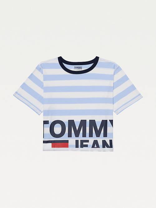 Tommy Hilfiger Adaptive Organic Pamuklu Tişört Kadın Mavi | TH876YRO