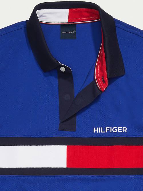 Tommy Hilfiger Adaptive Pamuklu Flag Custom Fit Polo Yaka Tişört Erkek Mavi | TH085EAB