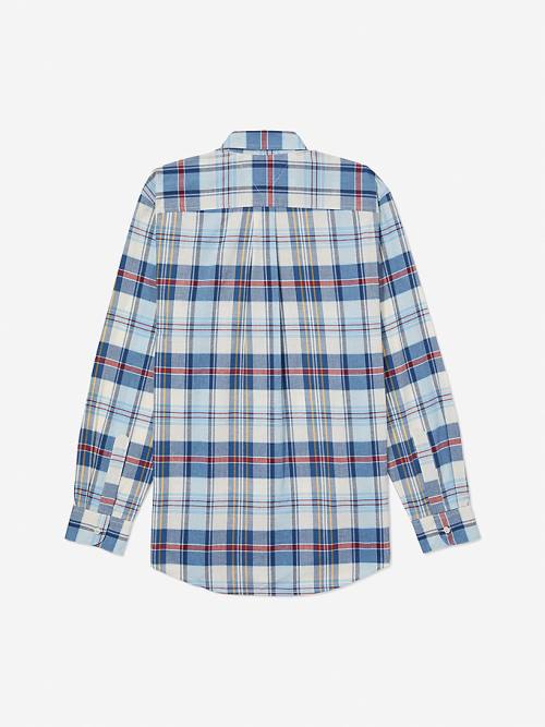 Tommy Hilfiger Adaptive Plaid Check Regular Fit Gömlek Erkek Mavi | TH716CJL