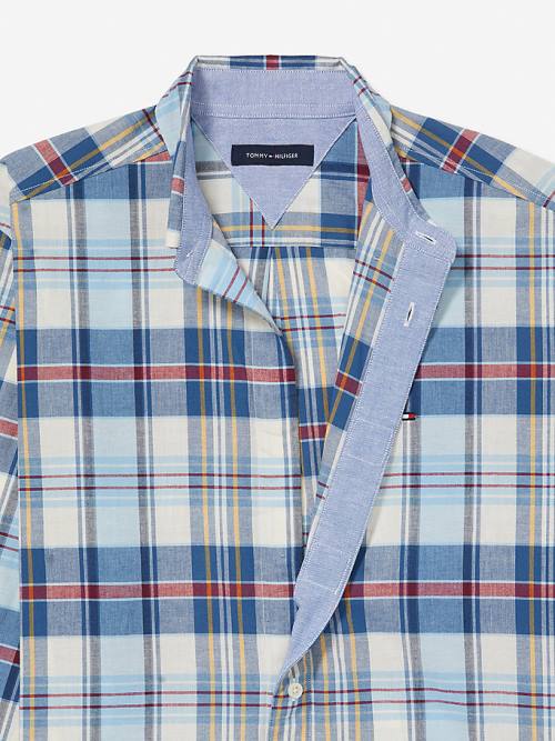 Tommy Hilfiger Adaptive Plaid Check Regular Fit Gömlek Erkek Mavi | TH716CJL