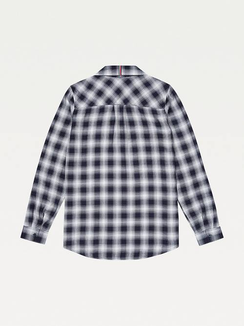 Tommy Hilfiger Adaptive Plaid Popover Gömlek Kadın Mavi | TH351YHZ