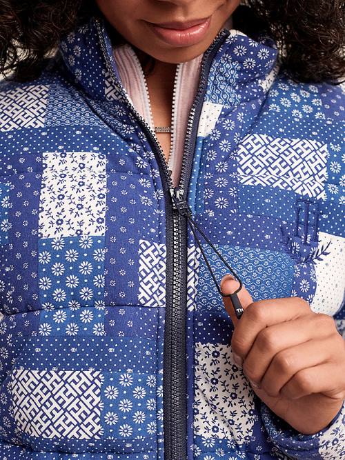 Tommy Hilfiger Adaptive Print Puffer Ceket Kadın Mavi | TH107BXT