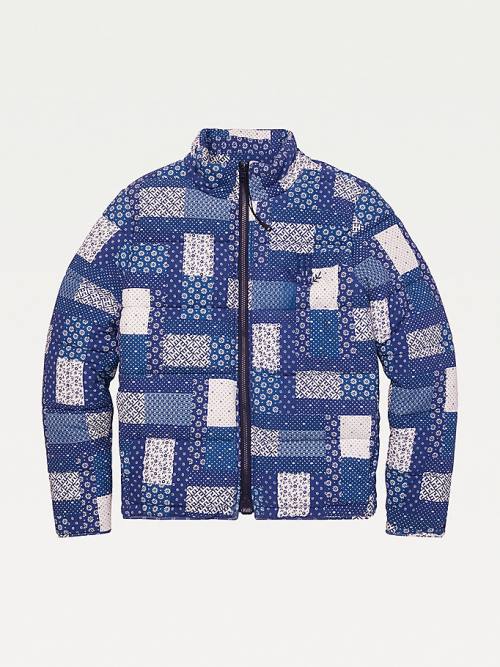 Tommy Hilfiger Adaptive Print Puffer Ceket Kadın Mavi | TH107BXT