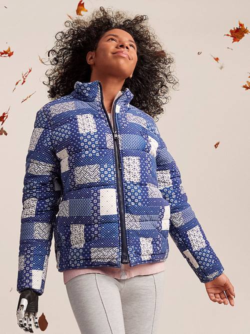 Tommy Hilfiger Adaptive Print Puffer Ceket Kadın Mavi | TH107BXT