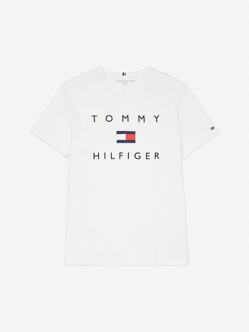 Tommy Hilfiger Adaptive Pure Pamuklu Logo Tişört Erkek Beyaz | TH057GSU