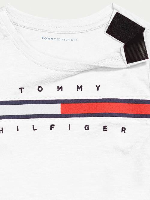 Tommy Hilfiger Adaptive Pure Pamuklu Logo Tişört Kiz Çocuk Beyaz | TH536SFM