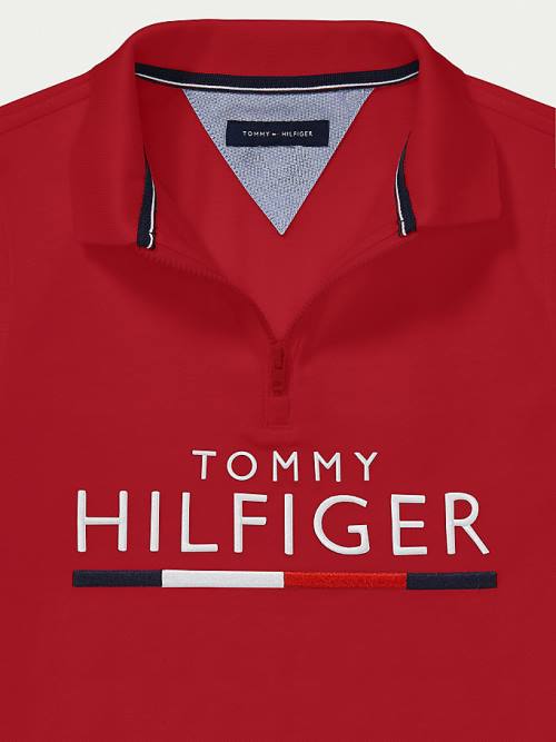 Tommy Hilfiger Adaptive Pure Pamuklu Polo Tişört Erkek Çocuk Kırmızı | TH176HFE