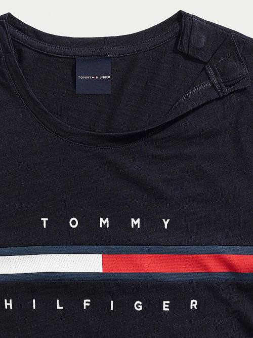 Tommy Hilfiger Adaptive Pure Pamuklu Tişört Kadın Mavi | TH319VSQ