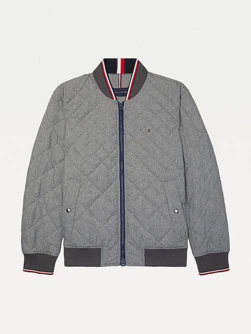 Tommy Hilfiger Adaptive Quilted Bomber Ceket Erkek Gri | TH814JAW