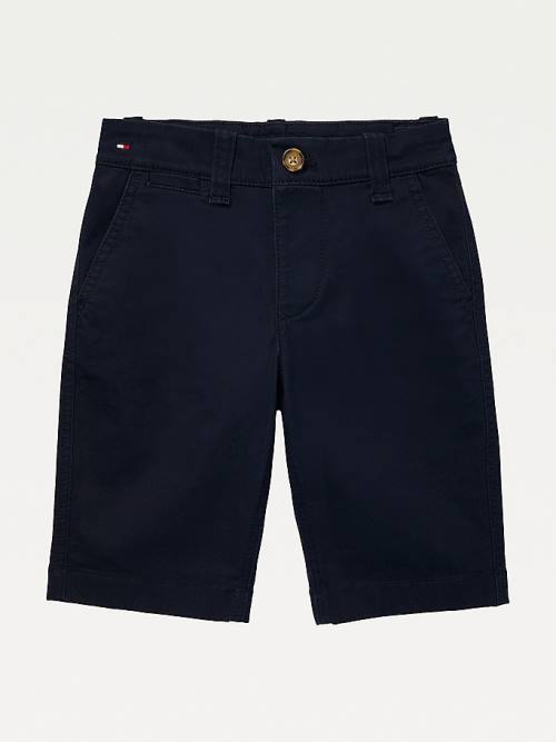 Tommy Hilfiger Adaptive Seated Fit Düz Front Shorts Pantolon Erkek Çocuk Mavi | TH150NLW