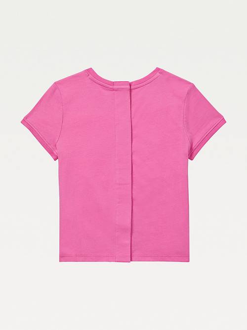 Tommy Hilfiger Adaptive Seated Fit Logo Tişört Kiz Çocuk Pembe | TH678LWO