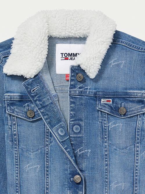 Tommy Hilfiger Adaptive Sherpa Trucker Ceket Kadın Mavi | TH189GTN