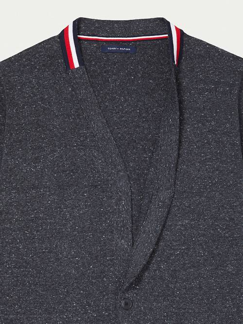 Tommy Hilfiger Adaptive Signature Collar Cardigan Kazak Erkek Siyah | TH014VPN