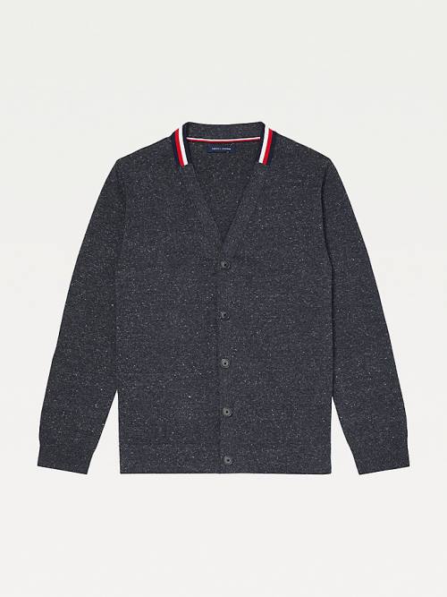 Tommy Hilfiger Adaptive Signature Collar Cardigan Kazak Erkek Siyah | TH014VPN