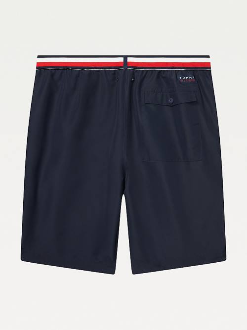 Tommy Hilfiger Adaptive Signature Mid Cut Cut Cut-Length Shorts Mayo Erkek Mavi | TH216VMR