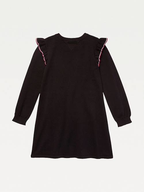 Tommy Hilfiger Adaptive Signature Trim Jumper Elbise Kiz Çocuk Siyah | TH046ZKM