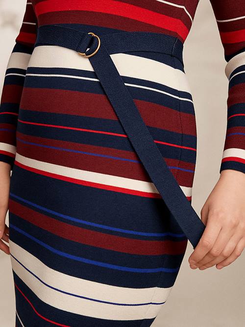 Tommy Hilfiger Adaptive Stripe Henley Elbise Kadın Multi | TH716ADN