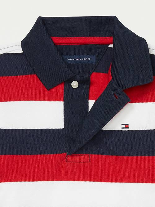 Tommy Hilfiger Adaptive Stripe Polo Tişört Erkek Çocuk Mavi | TH631OKL