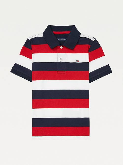 Tommy Hilfiger Adaptive Stripe Polo Tişört Erkek Çocuk Mavi | TH631OKL