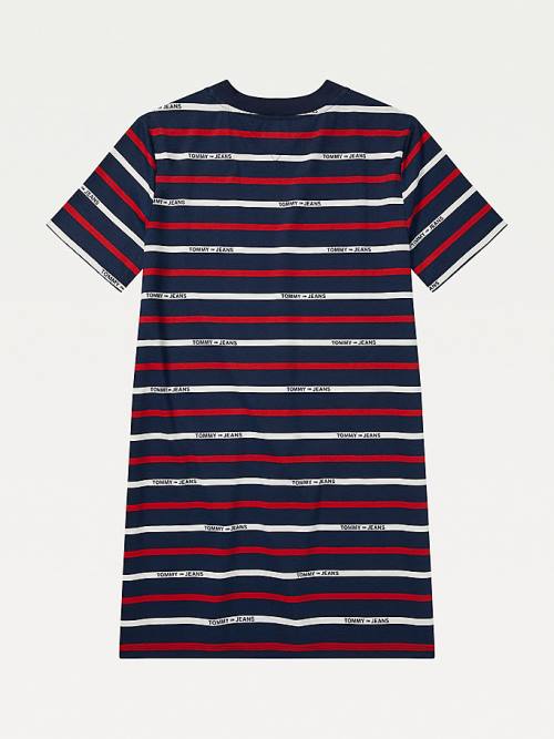 Tommy Hilfiger Adaptive Stripe Print Elbise Kadın Mavi | TH918PBM