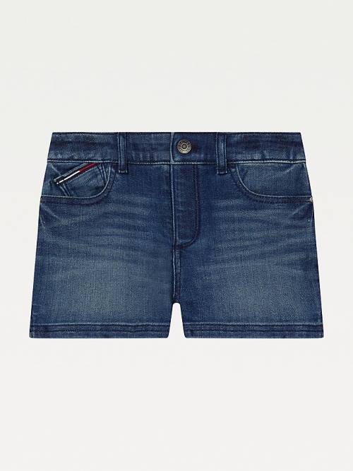 Tommy Hilfiger Adaptive Washed Denim Şort Kiz Çocuk Mavi | TH523VTJ