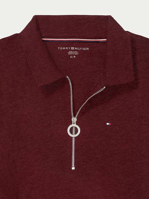 Tommy Hilfiger Adaptive Zipped Slim Fit Polo Yaka Tişört Kadın Kırmızı | TH170SXL