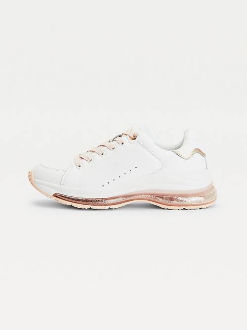 Tommy Hilfiger Air Bubble Metallic Deri Spor Ayakkabı Kadın Pembe | TH642ZLM