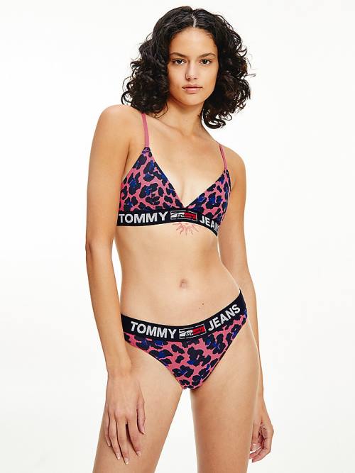 Tommy Hilfiger All-Over Logo Print Tanga İç Giyim Kadın Pembe | TH065UWZ