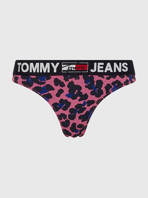 Tommy Hilfiger All-Over Logo Print Tanga İç Giyim Kadın Pembe | TH065UWZ