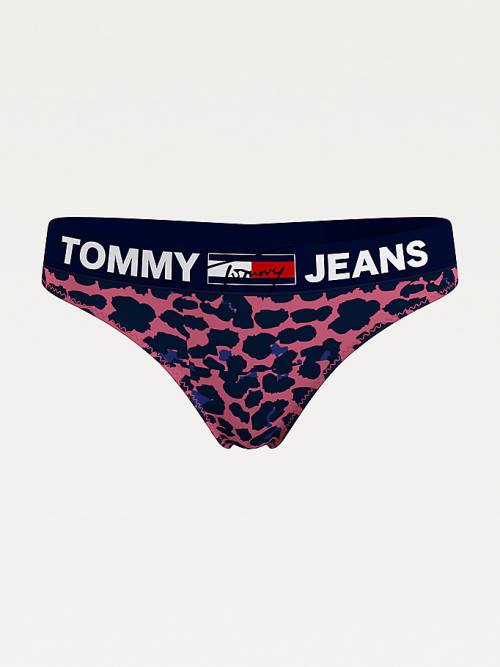 Tommy Hilfiger All-Over Logo Print Tanga İç Giyim Kadın Pembe | TH065UWZ