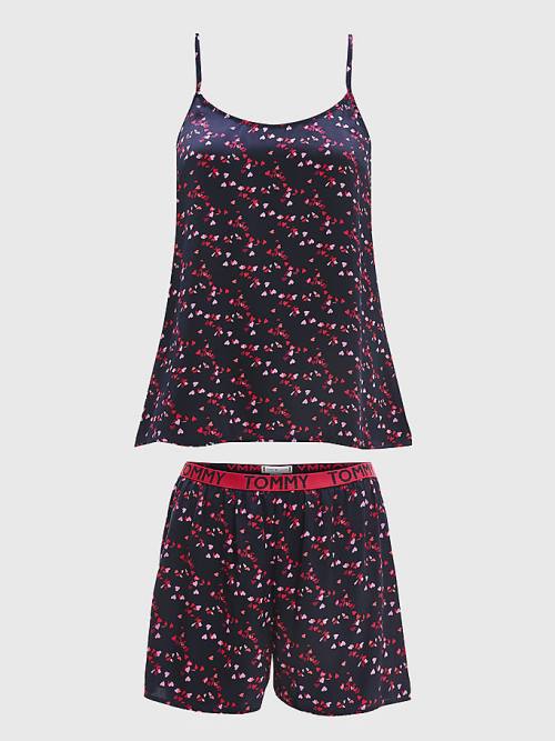 Tommy Hilfiger All Over Print Cami And Shorts Set Pijama Kadın Mavi | TH829WVN