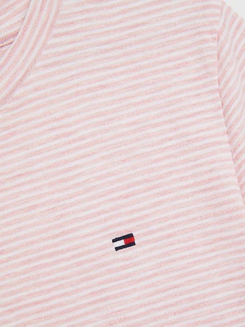 Tommy Hilfiger All-Over Stripe Tişört Erkek Çocuk Pembe | TH312GHP