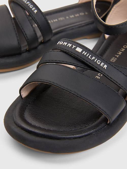 Tommy Hilfiger Ankle Askılı Logo Sandalet Kiz Çocuk Siyah | TH982MUE