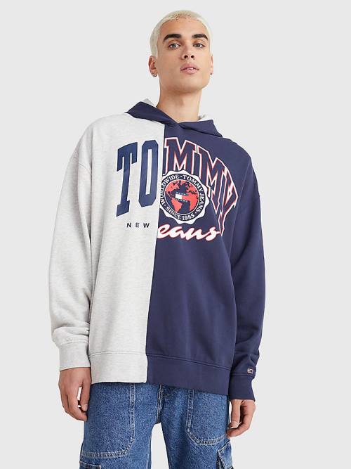 Tommy Hilfiger Archive Organic Pamuklu Logo Kapüşonlu Sweatshirt Erkek Mavi | TH073XNB