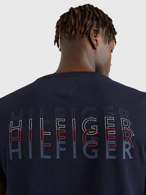 Tommy Hilfiger Back Logo Tişört Erkek Mavi | TH870IJY