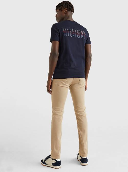 Tommy Hilfiger Back Logo Tişört Erkek Mavi | TH870IJY