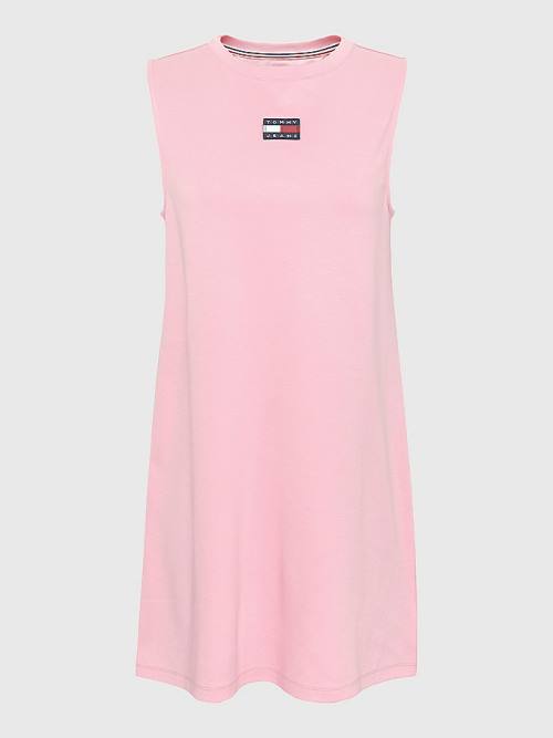 Tommy Hilfiger Badge Kolsuz Tank Elbise Kadın Pembe | TH104ADP