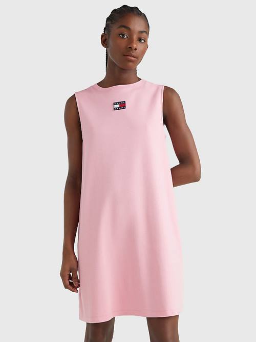 Tommy Hilfiger Badge Kolsuz Tank Elbise Kadın Pembe | TH104ADP