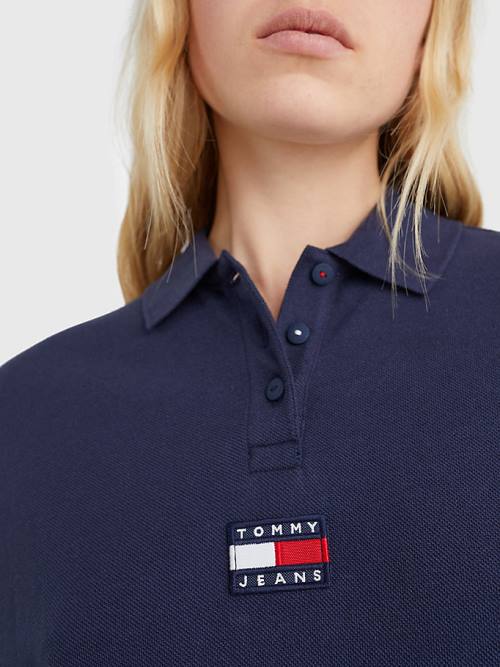 Tommy Hilfiger Badge Oversized Polo Elbise Kadın Mavi | TH780GNI