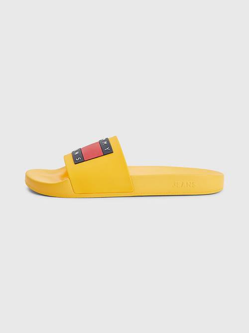 Tommy Hilfiger Badge Pool Slides Sandalet Erkek Turuncu | TH308QCU