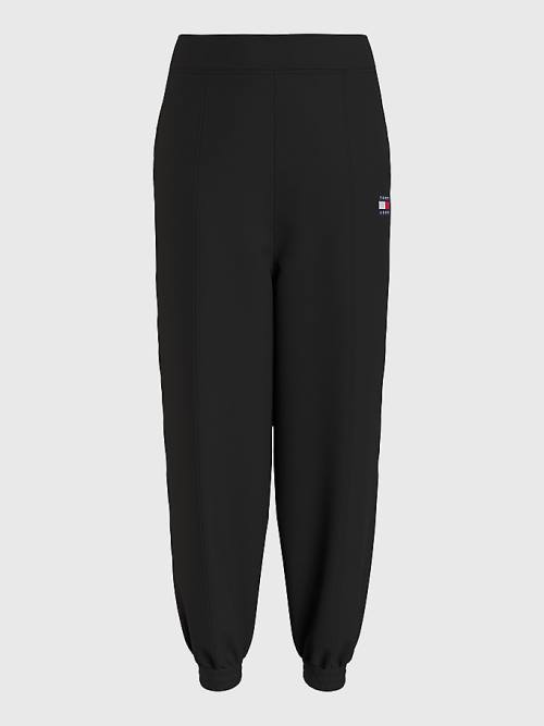 Tommy Hilfiger Badge Relaxed Fit Cuffed Joggers Pantolon Kadın Siyah | TH639YST