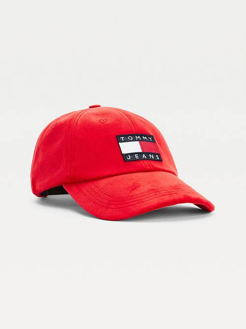 Tommy Hilfiger Badge Velvet Cap Şapka Kadın Kırmızı | TH095VAH