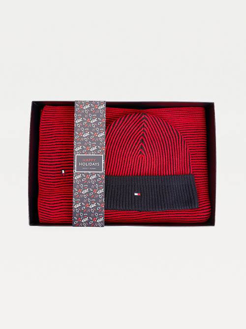 Tommy Hilfiger Beanie And Scarf Gift Set Şapka Erkek Mavi | TH689EID