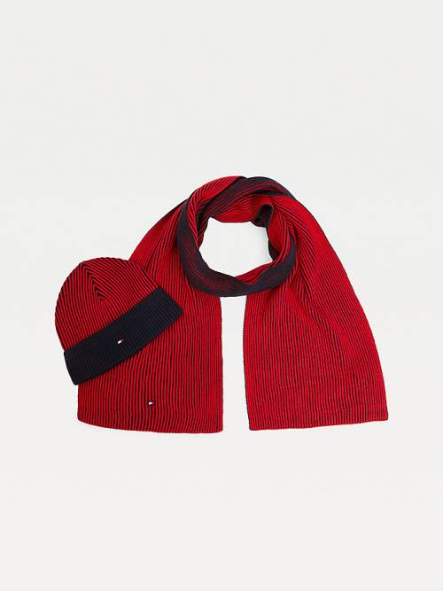 Tommy Hilfiger Beanie And Scarf Gift Set Şapka Erkek Mavi | TH689EID